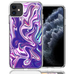Apple iPhone 11 Purple Paint Swirl  Design Double Layer Phone Case Cover