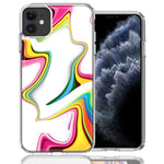 Apple iPhone 12 Rainbow Abstract Design Double Layer Phone Case Cover