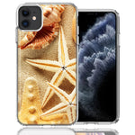 Apple iPhone 11 Sand Shells Starfish Design Double Layer Phone Case Cover