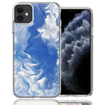 Apple iPhone 12 Sky Blue Swirl Design Double Layer Phone Case Cover