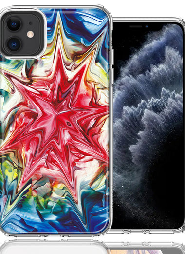 Apple iPhone 11 Tie Dye Abstract Design Double Layer Phone Case Cover