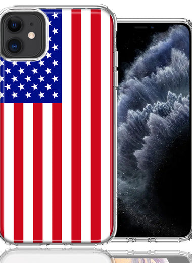 Apple iPhone 11 USA American Flag  Design Double Layer Phone Case Cover