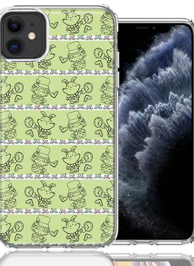 Apple iPhone 12 Wonderland Hatter Rabbit Design Double Layer Phone Case Cover