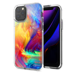 Apple iPhone 12 Pro Max Feather Paint Design Double Layer Phone Case Cover