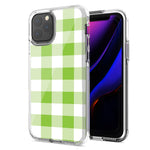 Apple iPhone 12 Mini Green Plaid Design Double Layer Phone Case Cover