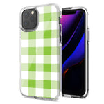 Apple iPhone 12 Pro Max Green Plaid Design Double Layer Phone Case Cover