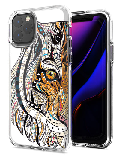 Apple iPhone 12 Pro 6.1" Mosaic Tiger Face Design Double Layer Phone Case Cover