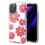 Apple iPhone 12 Mini Pink Daisy Flower Design Double Layer Phone Case Cover