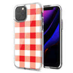 Apple iPhone 12 Red Plaid Design Double Layer Phone Case Cover