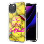Apple iPhone 12 Mini Love Softball Design Double Layer Phone Case Cover