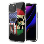 Apple iPhone 12 US Mexico Flag Skull Double Layer Phone Case Cover