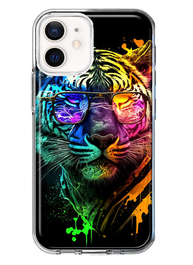 Apple iPhone 11 Neon Rainbow Swag Tiger Hybrid Protective Phone Case Cover