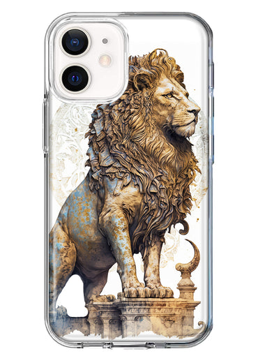 Apple iPhone 12 Mini Ancient Lion Sculpture Hybrid Protective Phone Case Cover