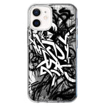 Apple iPhone 12 Mini Black White Urban Graffiti Hybrid Protective Phone Case Cover