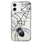 Apple iPhone 12 Creepy Black Spider Web Halloween Horror Spooky Hybrid Protective Phone Case Cover
