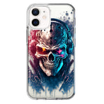 Apple iPhone 12 Cyberpunk Machine Headphones Skull Double Layer Phone Case Cover