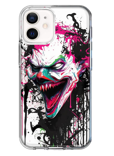 Apple iPhone 12 Evil Joker Face Painting Graffiti Hybrid Protective Phone Case Cover