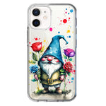 Apple iPhone 12 Gnome Red Purple Blue Roses Garden Hybrid Protective Phone Case Cover