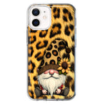 Apple iPhone 12 Gnome Sunflower Leopard Hybrid Protective Phone Case Cover