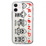 Apple iPhone 12 Cute Halloween Spooky Horror Scary Characters Friends Hybrid Protective Phone Case Cover