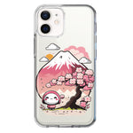 Apple iPhone 12 Kawaii Manga Pink Cherry Blossom Fuji Mountain Mochi Girl Hybrid Protective Phone Case Cover