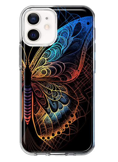 Apple iPhone 11 Mandala Geometry Abstract Butterfly Pattern Hybrid Protective Phone Case Cover