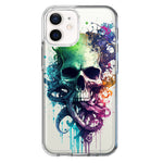 Apple iPhone 12 Fantasy Octopus Tentacles Skull Hybrid Protective Phone Case Cover