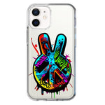 Apple iPhone 12 Mini Peace Graffiti Painting Art Hybrid Protective Phone Case Cover