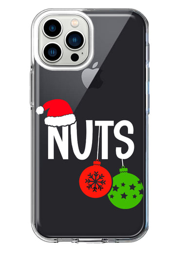 Apple iPhone 12 Pro Christmas Funny Couples Chest Nuts Ornaments Hybrid Protective Phone Case Cover