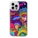 Apple iPhone 12 Pro Neon Rainbow Psychedelic Indie Hippie Indie King Hybrid Protective Phone Case Cover