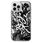 Apple iPhone 12 Pro Max Black White Urban Graffiti Hybrid Protective Phone Case Cover