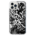 Apple iPhone 11 Pro Max Black White Urban Graffiti Hybrid Protective Phone Case Cover