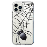 Apple iPhone 12 Pro Creepy Black Spider Web Halloween Horror Spooky Hybrid Protective Phone Case Cover