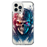 Apple iPhone 12 Pro Cyberpunk Machine Headphones Skull Double Layer Phone Case Cover