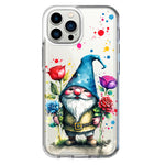 Apple iPhone 11 Pro Max Gnome Red Purple Blue Roses Garden Hybrid Protective Phone Case Cover