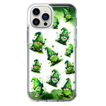 Apple iPhone 11 Pro Max Gnomes Shamrock Lucky Green Clover St. Patrick Hybrid Protective Phone Case Cover
