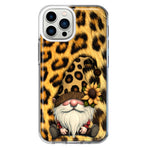 Apple iPhone 11 Pro Max Gnome Sunflower Leopard Hybrid Protective Phone Case Cover
