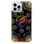 Apple iPhone 12 Pro Mandala Geometry Abstract Dragon Pattern Hybrid Protective Phone Case Cover