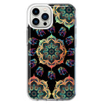 Apple iPhone 12 Pro Mandala Geometry Abstract Elephant Pattern Hybrid Protective Phone Case Cover