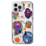 Apple iPhone 12 Pro Cute Halloween Spooky Horror Scary Neon Characters Hybrid Protective Phone Case Cover