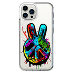 Apple iPhone 12 Pro Max Peace Graffiti Painting Art Hybrid Protective Phone Case Cover