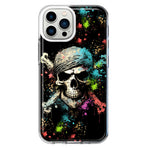 Apple iPhone 11 Pro Max Fantasy Paint Splash Pirate Skull Hybrid Protective Phone Case Cover