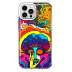 Apple iPhone 12 Pro Max Neon Rainbow Psychedelic Trippy Hippie Big Brain Hybrid Protective Phone Case Cover