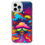 Apple iPhone 11 Pro Neon Rainbow Psychedelic Trippy Hippie Bomb Star Dream Hybrid Protective Phone Case Cover