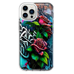 Apple iPhone 11 Pro Max Red Roses Graffiti Painting Art Hybrid Protective Phone Case Cover