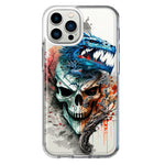 Apple iPhone 12 Pro Fantasy Blue Dragon Dream Skull Double Layer Phone Case Cover