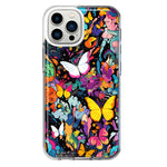 Apple iPhone 12 Pro Psychedelic Trippy Butterflies Pop Art Hybrid Protective Phone Case Cover