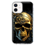 Apple iPhone 12 Steampunk Skull Science Fiction Machinery Double Layer Phone Case Cover