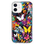 Apple iPhone 12 Psychedelic Trippy Butterflies Pop Art Hybrid Protective Phone Case Cover