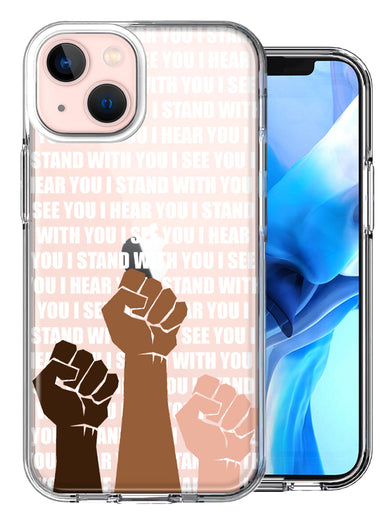 Apple iPhone 13 Mini BLM Equality Stand With You Double Layer Phone Case Cover